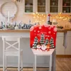 Chair Covers Dining Cap Table Ornaments Room Slipcover Christmas Red English Reusable Decorations For Home