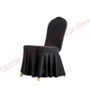 椅子は10PCS/ロットポリエステルソリッドユニバーサルスパンデックス装飾宴会ウェディングエルカバーストレッチホワイトブラック卸売