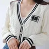 Designer Woman Knits Cardigan Sweater Crow Neck Womens Fashion Letter
