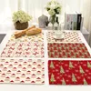 Tapis de table joyeux noël motif napperon coton lin tissu Art Western tapis décoration maison noël Santa ornement