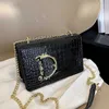 Women Shoulder Bag Designer Bags Crocodile Pattern Chain bags Crossbody Black Handbags Ladies' Luxury Purse 22cm