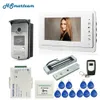 Deurbellen bedraad 7 inch videodeur telefoon Intercom Entry System 1 Monitor 1 RFID Access HD Camera Elektrische magnetische vergrendeling Regeling 221101