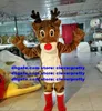 Brown Rudolph The Red Nose Reindeer Costume della mascotte Charlie Milu Deer Cartoon adulto Fiere Nuovo stile Nuovo zx2961