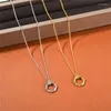 Pendant Necklaces Niche Design Circle Necklace Ins Tide Net Red Personality Simple Fashion All-Match Fresh Jewelry Accessories