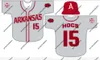 Nova faculdade usa camisa de beisebol da NCAA do Arkansas Kevin Kopps Robert Moore Zack Morris Trevor Ezell Andrew Stan