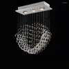 Pendant Lamps Crystals Dining Room Ceiling Light Love Heart Restaurant Hanging Lamp Rectangle Base Luxury Living