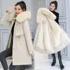 Frauen Jacken Winter Pelz Futter Warme Weibliche Jacke 2022 Mode Mantel Frauen Gürtel Parka Mit Kapuze Y2k Chaquetas Veste Ropa mujer