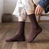 Herrstrumpor Autumn Business Men's Warm for Man Färgglada högkvalitativa dubbla nål Casual Sports Cotton Tube Sock