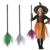 Decorazione per feste Halloween Witch Broom Po Puntelli Bambini Cosplay Accessori per costumi di ruolo Forniture per la casa fai-da-te