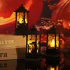 Strings Halloween Small Wind Lamp Flame Oil Candle Light Black Charcoal Fire Fireplace Ghost Festival Decoration Ornaments