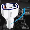 3-Ports Type C en USB Car Chargers met Qualcomm 3.0 Technology 35W 7A voor mobiele telefoon Power Bank Tablet P