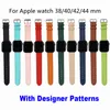 Luxe L Blue Flowr Designer Lederen Banden horlogeband voor Apple Watch 8 7 6 5 4 SE Band Sport Lederen armband 44 mm 42 mm 40 mm 38 mm 41 mm 45 mm 49 mm Riem Iwatch 3 2 1