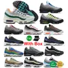 Outono 2024 95 Neon Running Shoes 95s Lions Triple Black Earth Denham Gery Navy Crimson Homens Mulheres Reflexivo Safari Sketch Tour Amarelo Koi com caixa Sapato esportivo