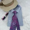 Bow Ties Oemg Herrprimium Mulberry Weaving Silk Slips med Tieclip Luxury Pattern Design Present Box Pack