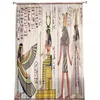 Gordijn Egyptische muurschildering Cultuur oude kunst tule gordijnen voor woonkamer slaapkamer decoratie chiffon preile voile keuken raam