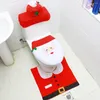 Coprisedili per WC 3 pezzi / set Decorazioni natalizie Copri tappetino da bagno Babbo Natale Tappeto per decorazioni natalizie