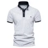 Men's Polos Fashion Casual Business Golf Polo Short Sleeve Geometric Metal Decorative T-shirt 3XL