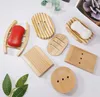Soap Dishes Stripe Hollow Soap Boxes Natural Bamboo Draining Soaps Dish Storage Supplies For Shower Room