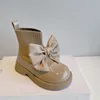 Stivali Scarpe per bambini moda fiocco in pelle verniciata ragazze Calzini autunnali in pelle per bambini stivali singoli 1-15 anni 221018