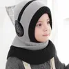 Caps chapéus inverno bebê malha Kids Beanie para menino lenço de menino com padrão fofo de fone de ouvido Cap 221020