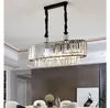 Lampes suspendues Nordic Black Lighting LED Lustres suspendus en cristal pour salon salle à manger maison déco lampe de cuisine Lampadario