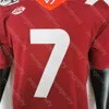 NCAA Virginia Tech Hokies 축구 저지 Michael Vick Red 150 패치 크기 S-3XL 모든 스티치 자수