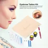 Tatueringsvapen Kits Professional 3D Permanent Eyebrow Practice Kit Microblading Manual Pen Nål Pigment Ink Practice Skin Tool Set