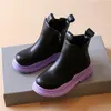 Autunno Inverno Bambini Martin Stivali Moda Pu Pelle Bambini Chelsea Stivaletti Per bambini Neonati maschi Scarpe Sneakers morbide e confortevoli