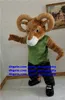 Brown Plush Ram Bighorn Sheep Goat Mascot Costume Adult Cartoon Character Outfit Cute Lovable Theatrical Performance zx2912