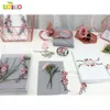 Outros suprimentos de festa do evento 10pcs Luxo High Class Rom￢ntica Card de Convite de Casamento Vender cart￵es de flores com Box 221020