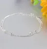 Anklets Stamped Silver Plated Stars Anklet Double Layer Plata Charms Ankle Bracelet Jewellery For Women Foot Jewelry Tobillera De Prata