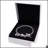 Charme Bracelets Nouveau 100% authentique 925 Bracelet en argent pour les femmes de haute qualité conception de luxe bijoux perles bracelets de charme ajustement C Dhac01034251