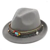 Berets Mistdawn Sunhat Stiff Brim Hat Outdoor Party Street Caps Multicolor Casual Vintage Wool Felt Jazz Fedora Stylish Trilby