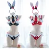 Cosplay Wigs Nekopara Chocola Cosplay Lingerie Set Cute Lolita Bunny Girls Rabbit Ears Bikini with Tail Kawaii Anime Maid Uniform 3915277