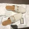 Brand het designer Khaki Brown Slipper Leather Mules Pricetown loafers m￤n kvinnor storlek bra feedback kampanj tofflor skor 34-46 euro-46