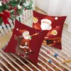 Juldekorationer Merry Cushion Cover Santa Claus ￤lg Reindeer M￶nster Kudde Ornament Hemdekoration Happy Year 2022