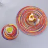 Table Mats 2pcs Colorful Ramie Woven Placemat Pad Heat Resistant Dining Mat Home Party Bowl Coffee Cup Kitchen Tableware