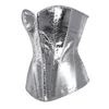 Vita pancia Shaper Sapubonva corsetto bustier top donna stile vintage oro argento overbust pelle discoteca sexy Korsett lingerie senza spalline 221019