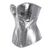 Waist Tummy Shaper Sapubonva corset bustier top women vintage style gold silver overbust leather nightclub sexy korsett lingerie strapless 221019