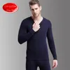 Designer Long Johns Ensemble de sous-vêtements thermiques en coton pour hommes, jeunes femmes, base de couleur unie, laine de coton M-3XL