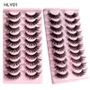 Reusable Handmade Mink False Eyelashes Naturally Soft and Delicate Multilayer Thick Curly Fake Lashes Eye End Lenghtening Strip Eyelashes 6 Models DHL
