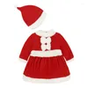 Kleidungssets Weihnachten Baby Weihnachtsmann Cosplay Kostüm Jungen Mädchen 3/4 Ärmel Kleidung Kleinkind Kinder Kleid Kinder für 1-8 Jahre