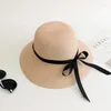Szerokie brzegowe kapelusze składane jesień solidny kolor kapelusz żeńska swobodne słońce kobiety czarne motyle na plażę prezent hurtowy 2022