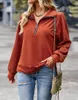 Sweats à capuche pour femmes GAOVOT Automne Hiver Sportd Sweatershirts 2022 Femmes Couleur Unie Manches Longues Fermeture Éclair Épissage Hauts Décontractés Pour Femme