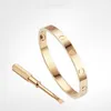 Bracciale rigido placcato oro Braccialetti d'amore argento oro rosa per donna Uomo Bracciale cacciavite con borsa 15-22 cm