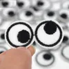 Notions Iron on Patches Black White Cartoon Eyes Embroidered Patch Funny Small Appliques Stickers DIY Clothing Jackets Shoes Sewing Craft Decoration