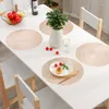 Table Mats 1pcs Hollow Round Placemat Tea Cup PVC Heat Insulation Pad Western El Restaurant Dining Kitchen Home Decor