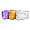 Ny fyrkantig PU Makeup Bag Laser Shooter Ta Makeup Bag Student Laser Pag Glitzy Pillow Laser Purse 1223586