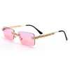 Sonnenbrille Randlose Diamant Frauen 2022 Rechteck Steampunk Sonnenbrille Kristall Vintage Strass Brillen UV400 Oculos