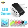 3 chargeur mural USB adaptateur LED adaptateurs de voyage Triple ports USB chargeurs prise maison pour téléphone portable avec paquet Opp